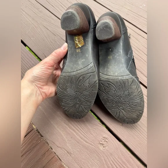 Spring Step L’Artiste Black Ankle Boots leather and embossed suede - Picture 8 of 11